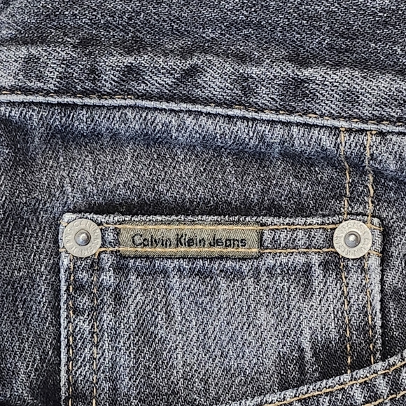 Calvin Klein Black Denim Straight Leg Jeans - Mens Size 34 - Picture 4 of 12